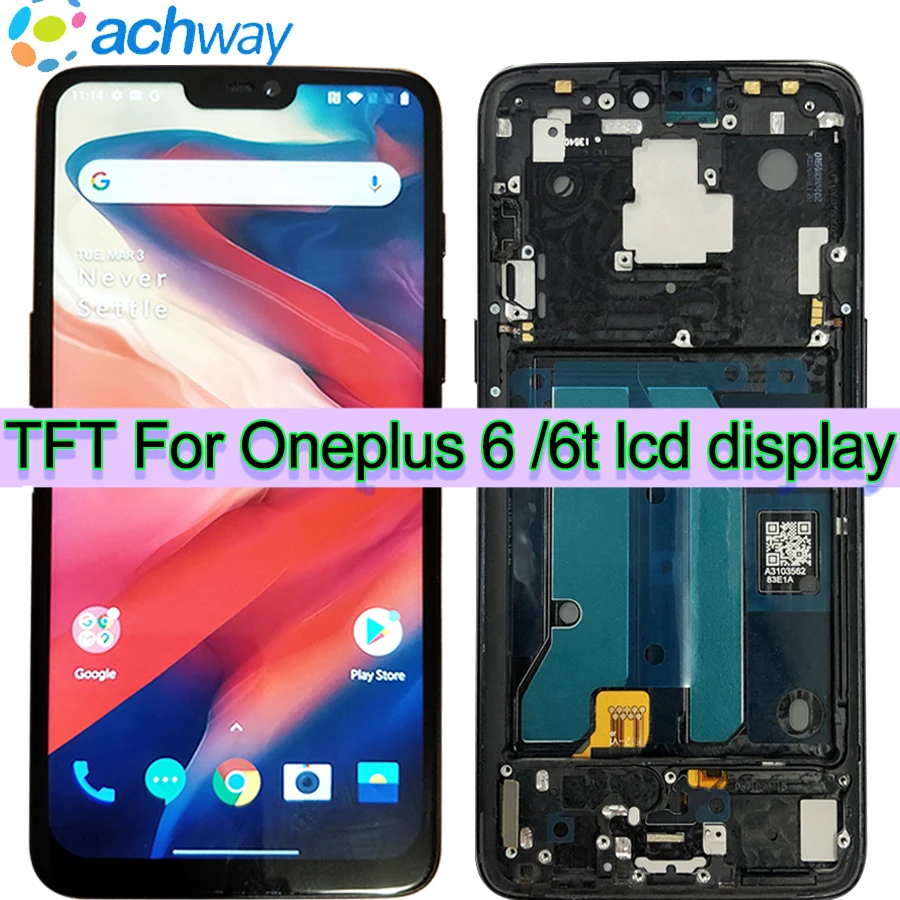 

TFT 100% протестированный ЖК-дисплей Oneplus 6 LCD дисплей для Oneplus 6t ЖК-дисплей с рамкой для Oneplus 6 дисплей