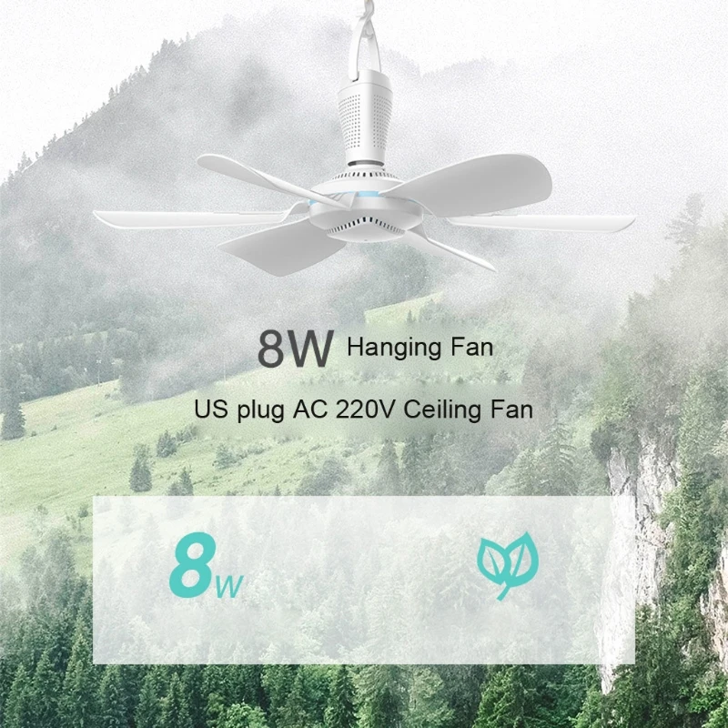 

AC 220V 8W 6 Leaves 16.5" Ceiling Fan One Gear mini Fan bedroom fan with 180cm Cable and Power Switch Wholesale&Drop Ship