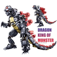 697pcs big monster dragon set king of dinosaur city movies series diy model building blocks toys for kids boys creative gifts