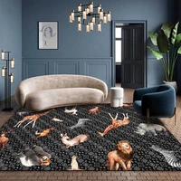 fashion modern safari geometric black grey living room bedroom bedside carpet mat customizationcustom size