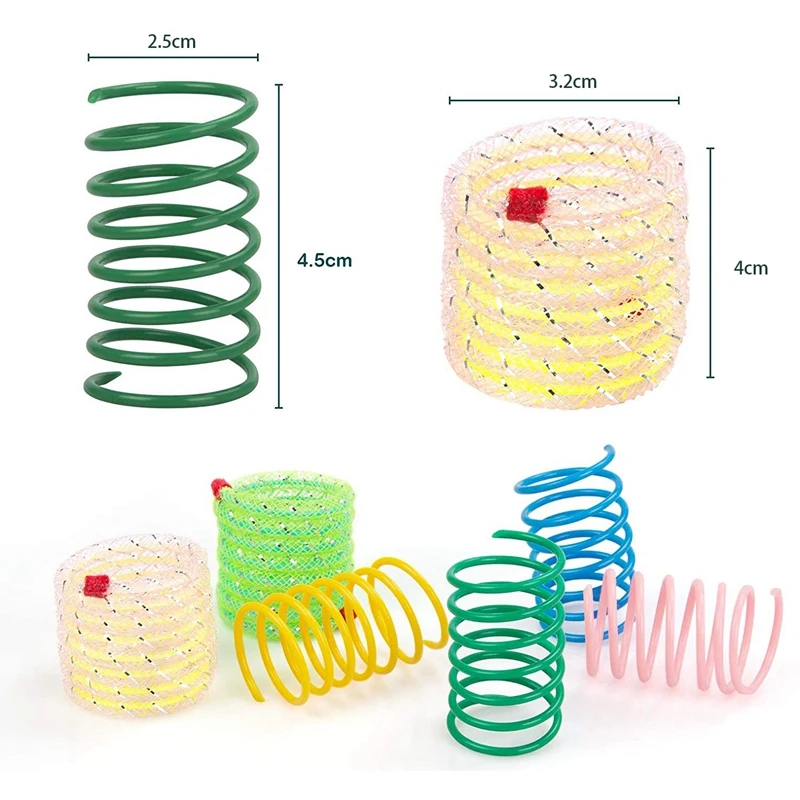 

Practical 18PCS Cat Spring Toys Kitten Teething Toys Colorful and Interactive Telescopic Funny Cat Jumping Toy Coil Springs Toys