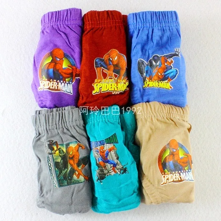 6 шт./лот Трусы боксеры для мальчиков Детское нижнее белье из хлопка с