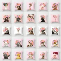 nordic cushion pink animal system gas sofa backrest office lumbar waist pillow cover