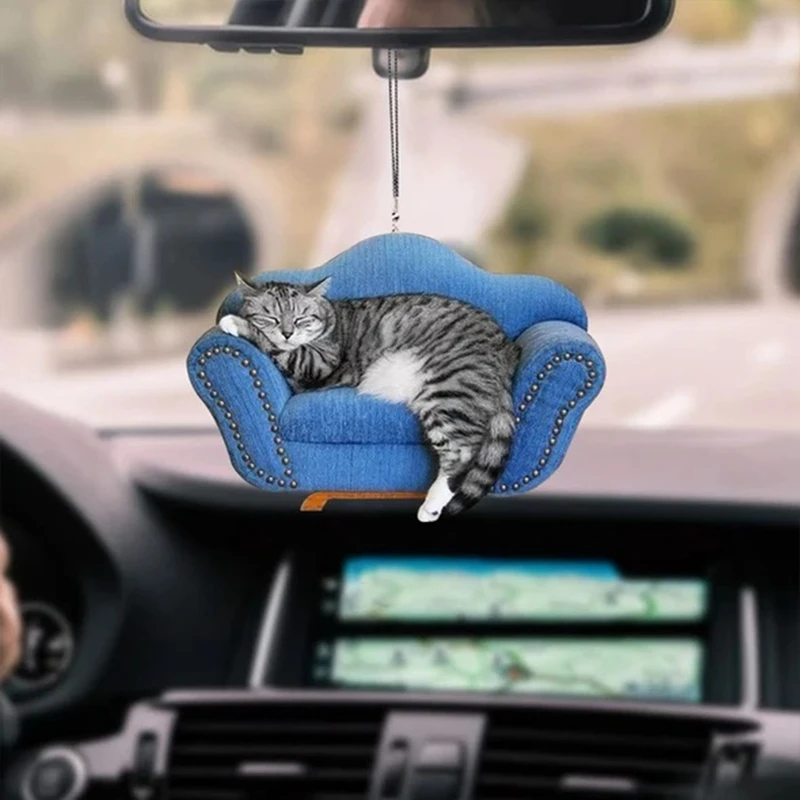 

Cute Cat Car Rearview Mirror Pendant Car Hanging Decoration Charm Automobiles Interior Decor Auto Accessories Home Ornaments