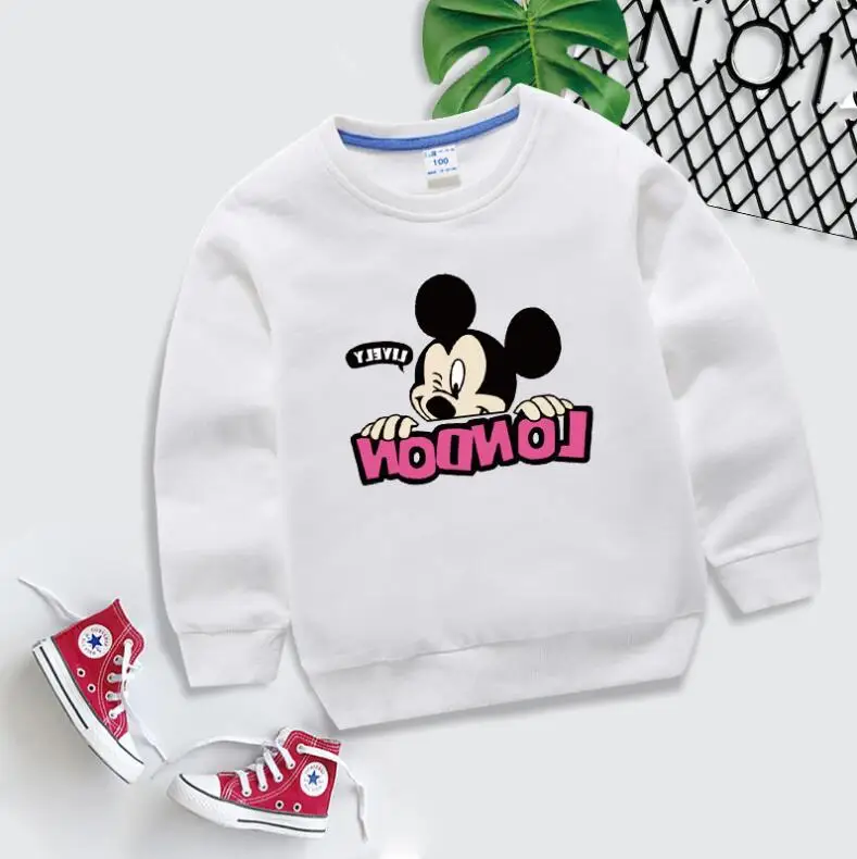 Новый пуловер с героями мультфильмов 2019 г. Весенне осенняя футболка для детей