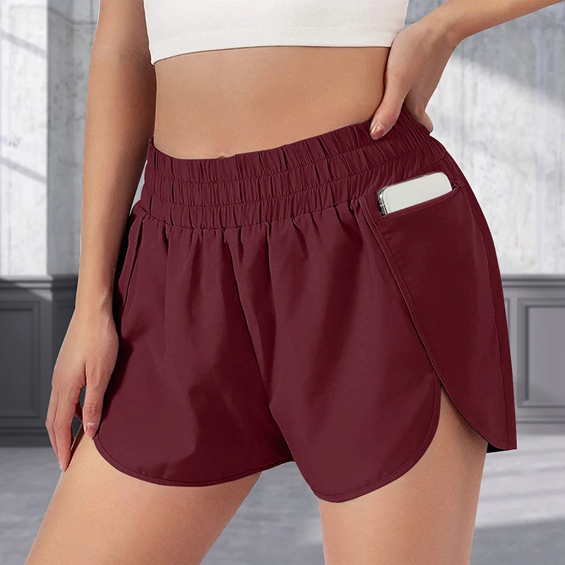 New Women Athletic Sports Fitness Yoga Shorts Running Cute Flowy 2 In 1 Tennis Beach Volleyball Baseball Short Culottes Hakama