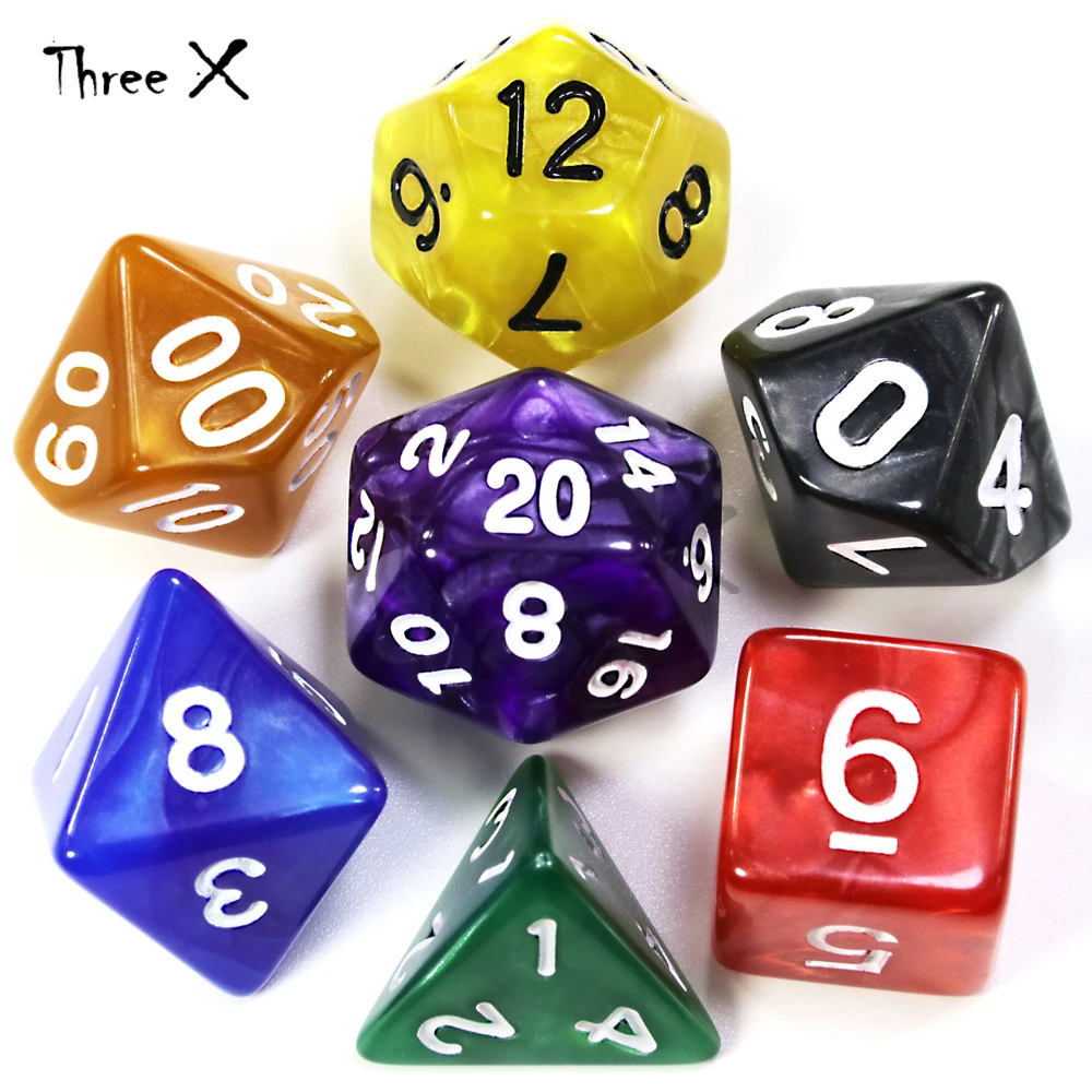 Совершенно новые 7 шт./компл. многогранные игры TRPG для DND непрозрачные в виде