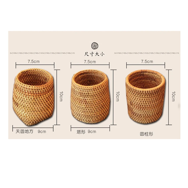 

Natural Rattan Woven Basket Home Storage Box Handmade Kitchen Accessories Organizer Eco Friendly Products Cestas