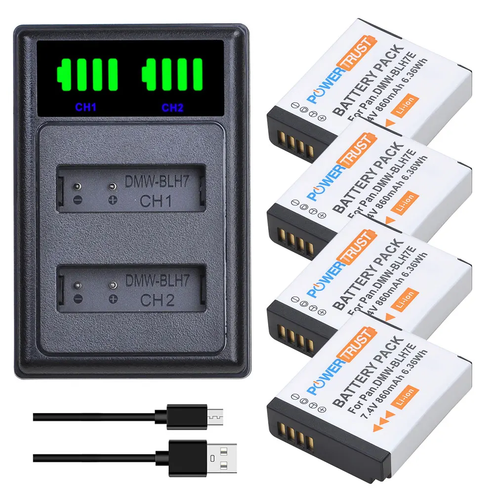 Аккумулятор DMW-BLH7 и светодиодное зарядное устройство для Panasonic | Электроника