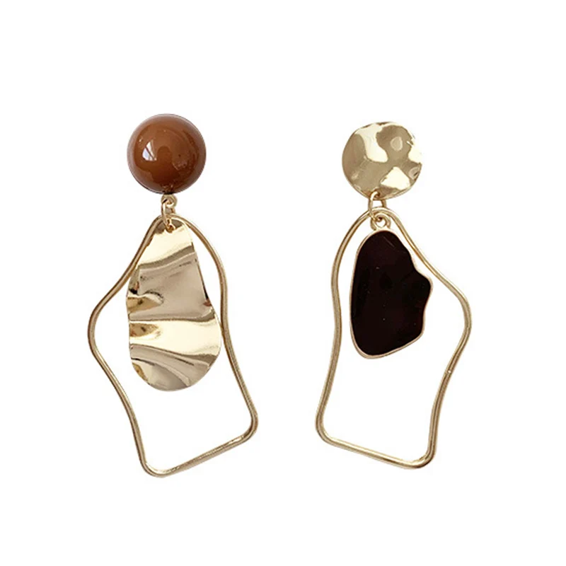 

Women Earrings Wedding Accessories Fashion Jewelry Metal Irregular 2020 New Geometric Drop Earrings Korean