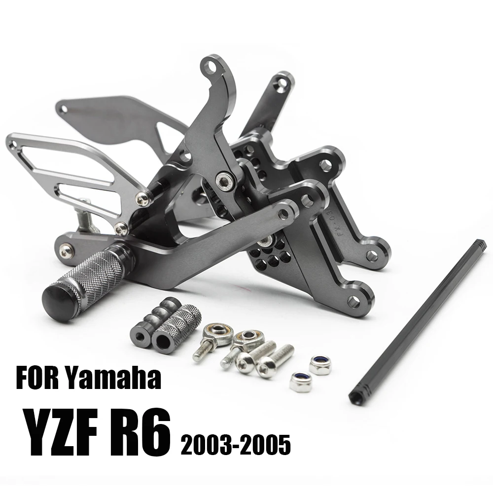 

Для Yamaha YZF-R6 YZF R6 YZFR6 2003 2004 2005 ЧПУ алюминиевый мотоцикл Rearset задний Набор подножки педали для ног быстрой смены