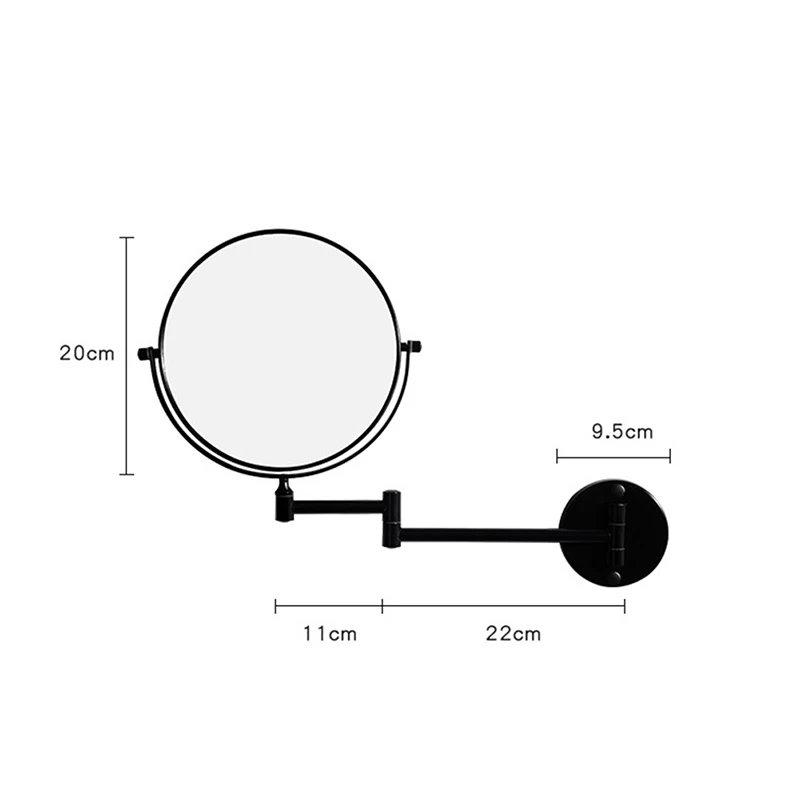 Черное зеркало для ванной комнаты настенное макияжа косметическое зеркальные