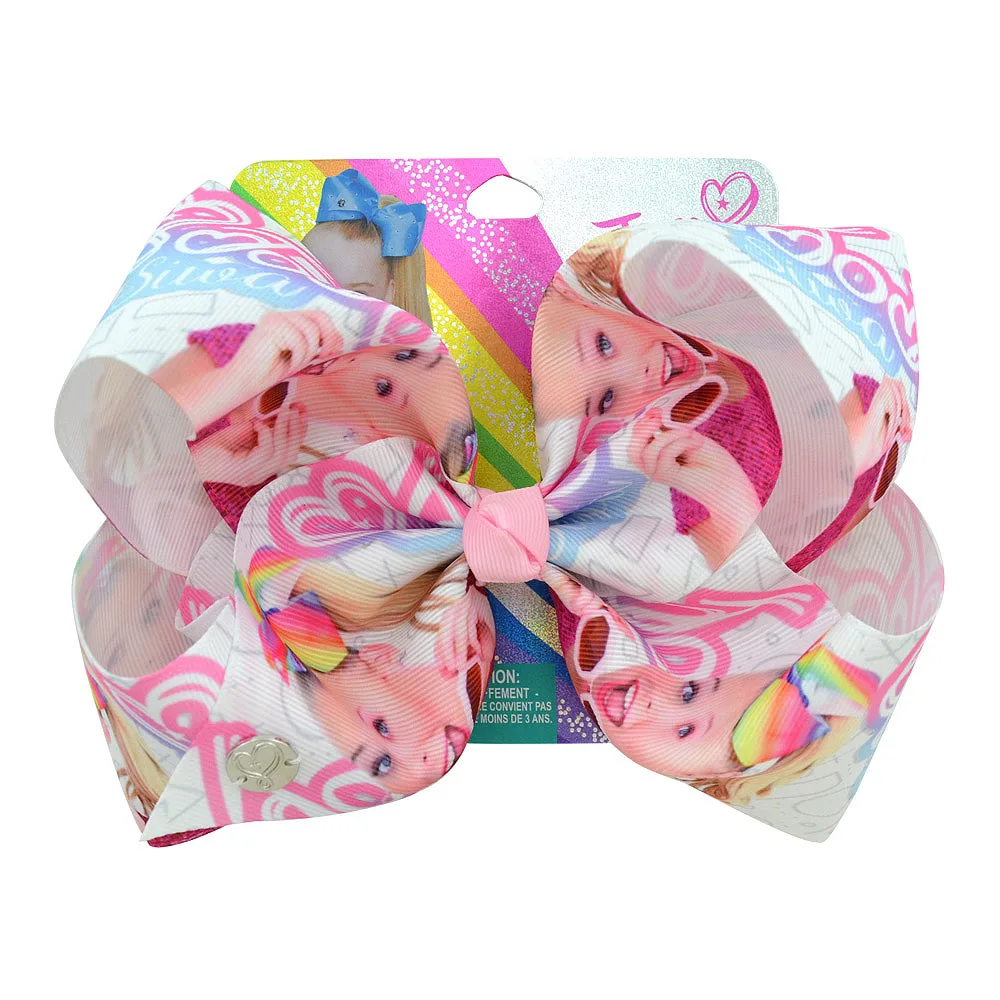 Бант женский с радужным принтом лук Джоджо Сива Русалка единорог украшение для