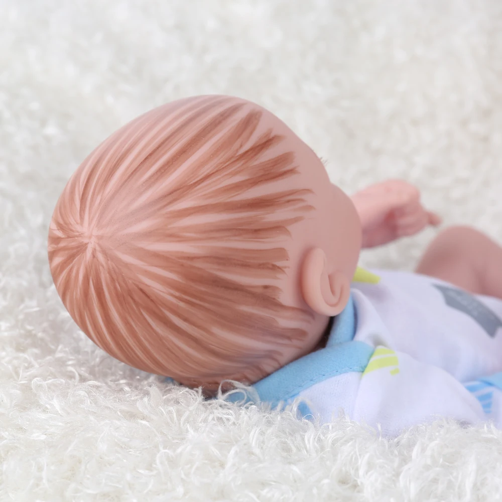 NPKDOLL boneca Кукла реборн игрушки Мини синий мальчик полный винил силиконовые Милые реалистичные куклы для купания детские игрушки Playmate