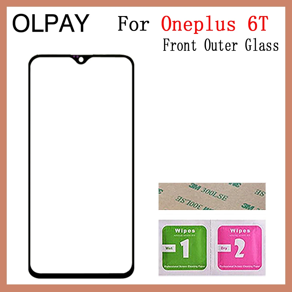 Black No Tools Мобильный сенсорный экран внешнее стекло для Oneplus 5 5T 6 6T 7 сенсорный экран сенсор Передняя панель дигитайзер стеклянная крышка Замена - Color: Black No Tools