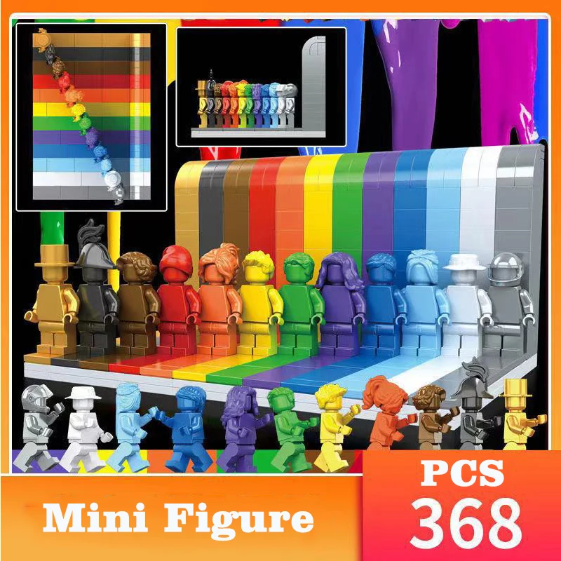 

Gold Solid electroplate Color Figures Without Prints Doll Mini Figure Building Blocks Sets Decors Toy Figures 12 Colors Kid Gift