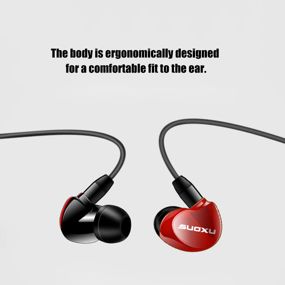 SX538 универсальные проводные наушники бас тяжелый двойной драйвер Стерео HIFI