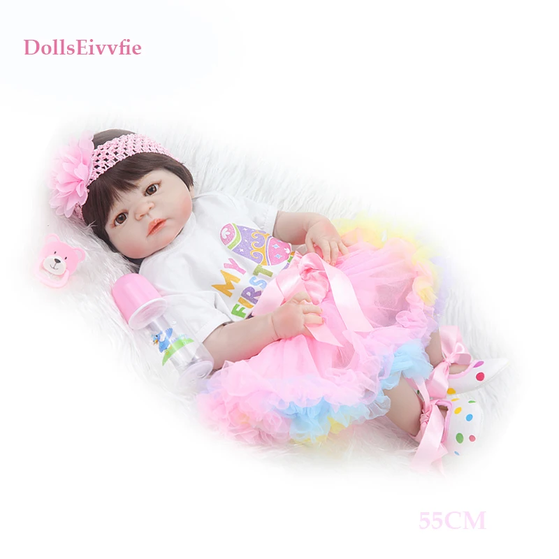 Новинка 55 см мягкая силиконовая кукла для новорожденных игрушки девочек 22 дюйма