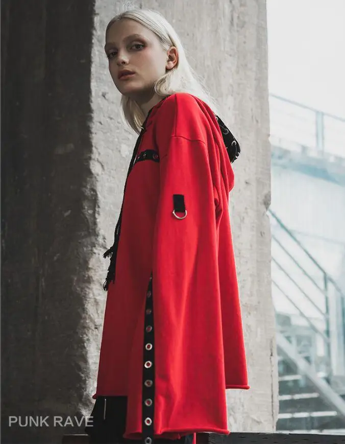 Панк рейв женские готические ведьмы повседневные толстовки с капюшоном PT