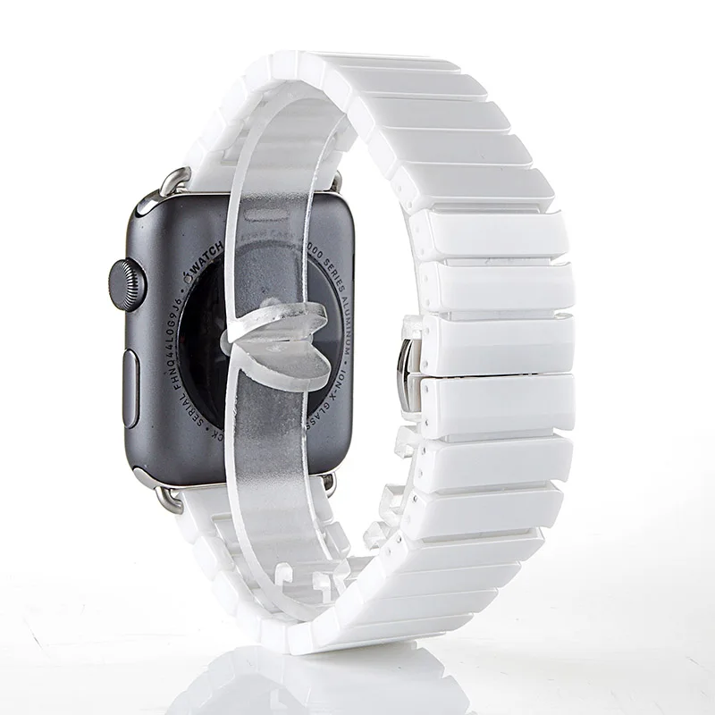 Ремешок керамический для Apple Watch Band 44 мм 42 звеньевой браслет смарт часов iWatch Series 5 4