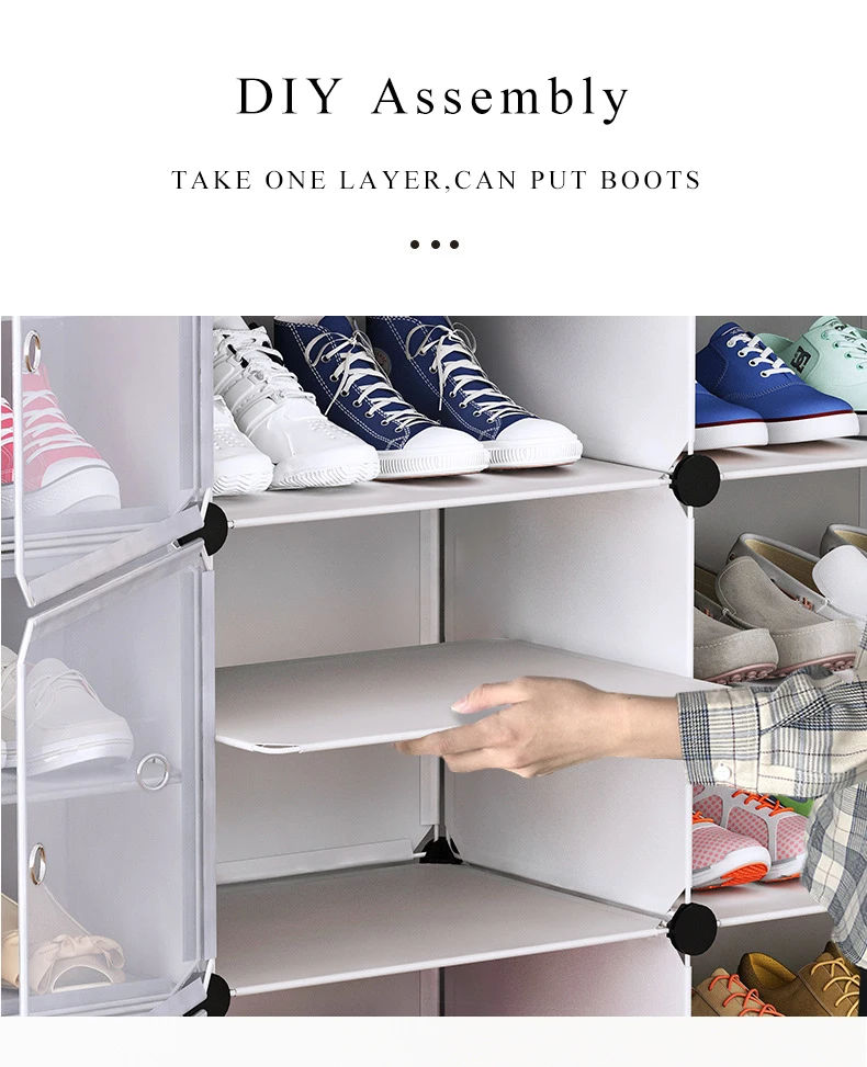Double-row Shoe Rack Home Dustproof Modular Closet Furniture Shoes Cabinet Door Space-saving Shoe Organizer Keep Room Neat