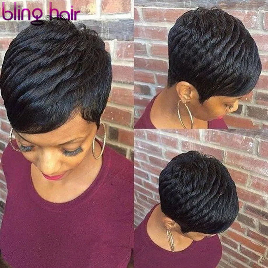 Шикарные волосы короткие парики вырезанные перуанские прямые человеческие