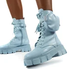 Женские ботинки 2021, Женские однотонные персональные ботинки на шнуровке, женская обувь на плоской платформе и молнии, удобная женская обувь на толстой подошве