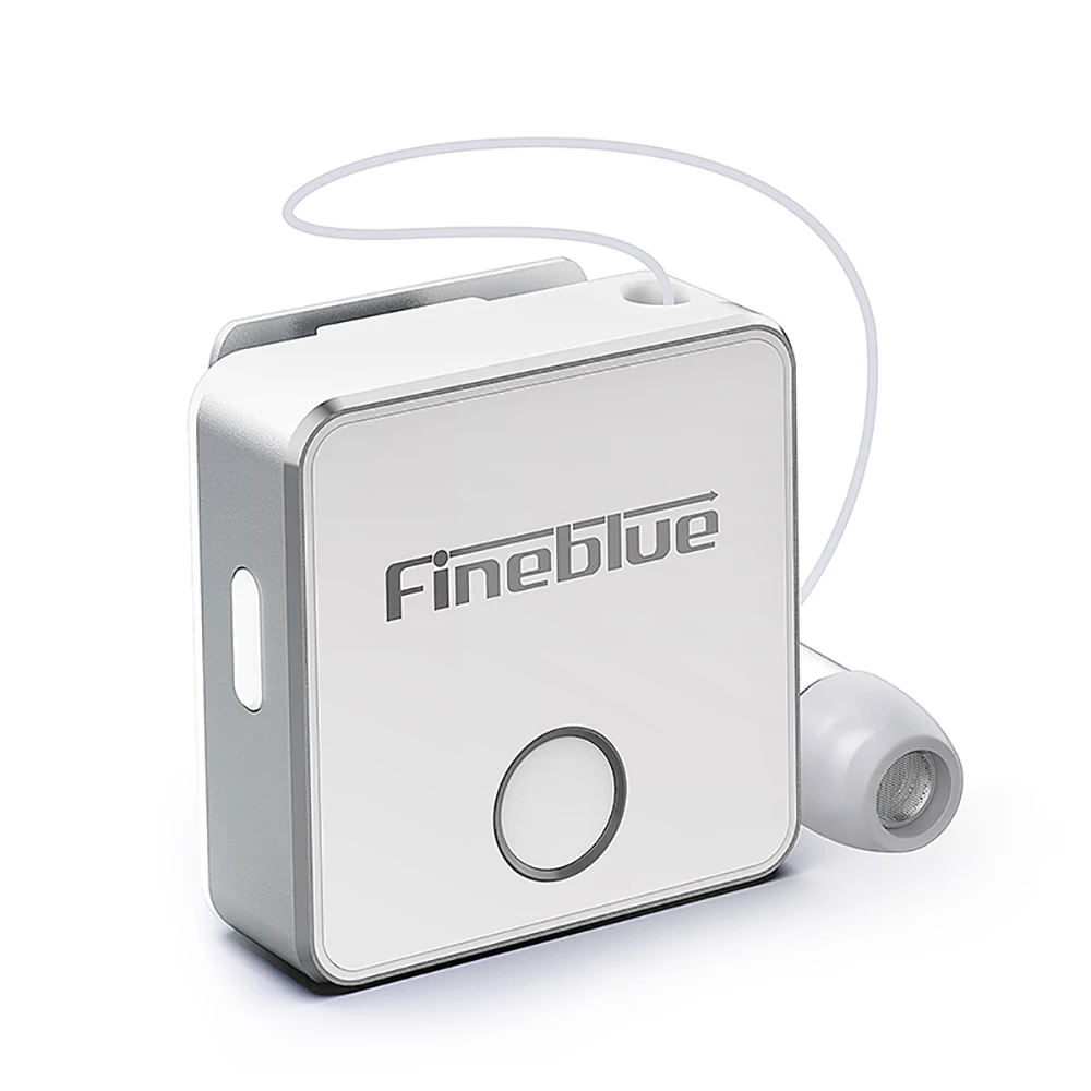 Белый Fineblue F1 Bluetooth 5,0 зажим для наушников на кабель вытяжной наушник беспроводные музыкальные гарнитуры Вибрация оповещения Hands-free w/Mic - Цвет: Белый