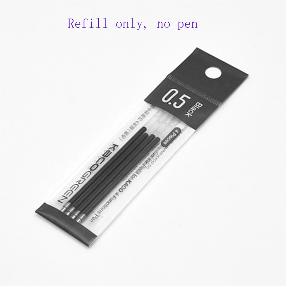 black ink Xiao mi jia mi KACO 4 в 1 многофункциональные ручки 0,5 мм черный красный синий стержень сменный гелевый карандаш механический карандаш японские чернила для школы и офиса - Цвет: black ink