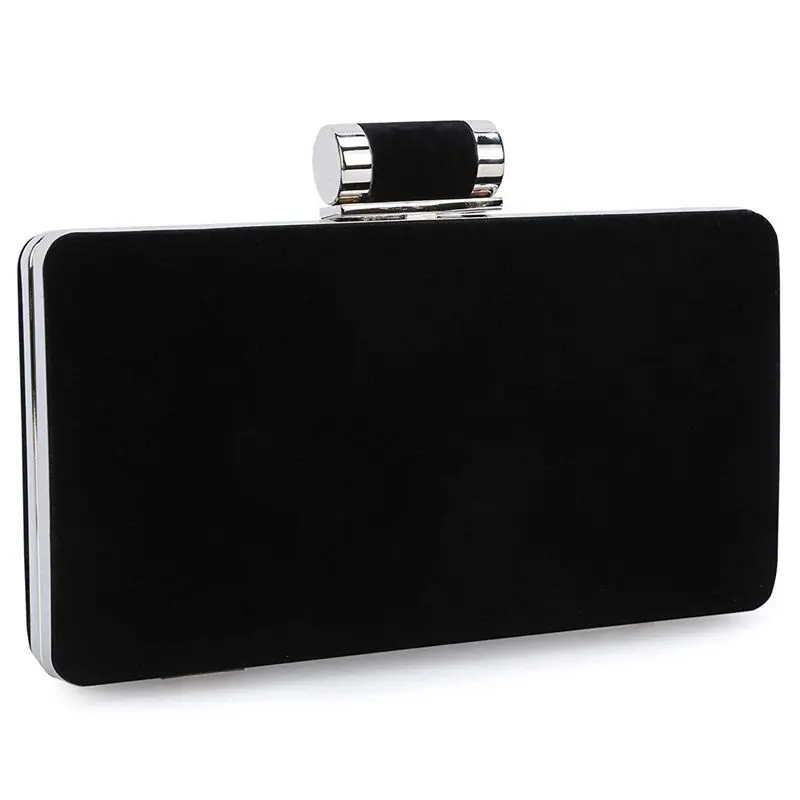 

NEW-Women's Formal Evening Bags Velvet Wedding Prom Party Clutch Purses(Black)