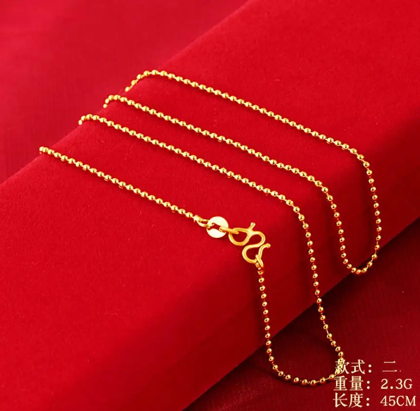 Ограниченное предложение Женская позолоченная цепочка 24 к в коробке с волнистой