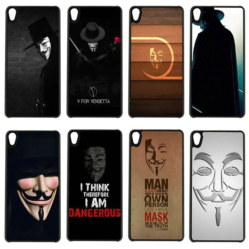 Hot V for Vendetta Mask Mobile Phone Cases Hard PC Cover Sony Xperia z1 z2 z3 z4 z5 m4 m5 X XA XA1 XZ E4 E5 Compact Shell | Мобильные