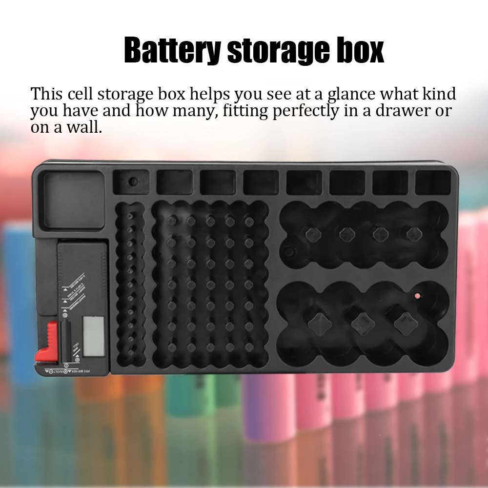 Portable Convenient Storage Cell Organizer With Tester Holder Case Box Checker DIY Kit |