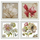 Набор для вышивания крестом Joy Sunday, с изображением цветов магнолии, гортензии, 11CT, 14CT