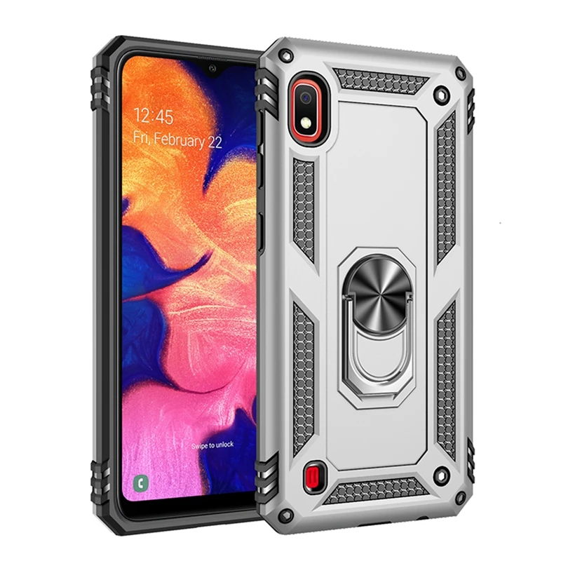 

For Samsung Galaxy A10 Case Silicone Bumper Phone Case For Samsung A10 A 10 SM-A105F A105 A105F Ring Holder Armor Cover Couqe