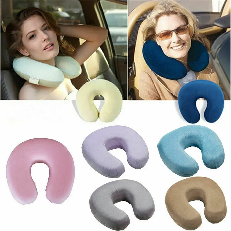 Memory Foam u-образная подушка для шеи поддержки путешествий отдыха головы самолета