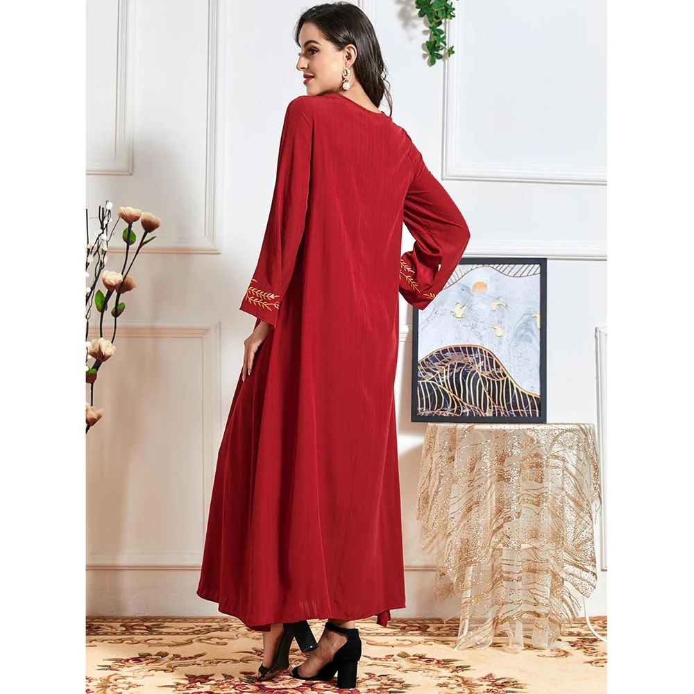 

Ethnic Muslim Women Abaya Arab Jilbab Maxi Robe Embroidery Long Dress Plus Size Turkish Kaftan Gown Islamic Clothing Middle East