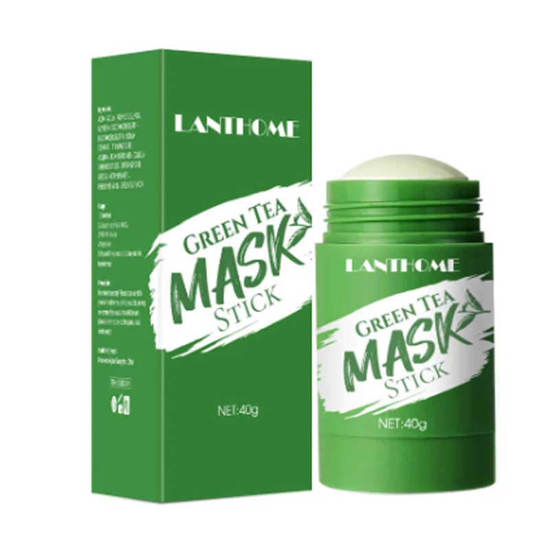 

Green Mask Stick Deep Cleansing Skin Eggplant Green Tea Detox Stick Mask Moisturizing Hydrating Whitening Face Green Mud Mask