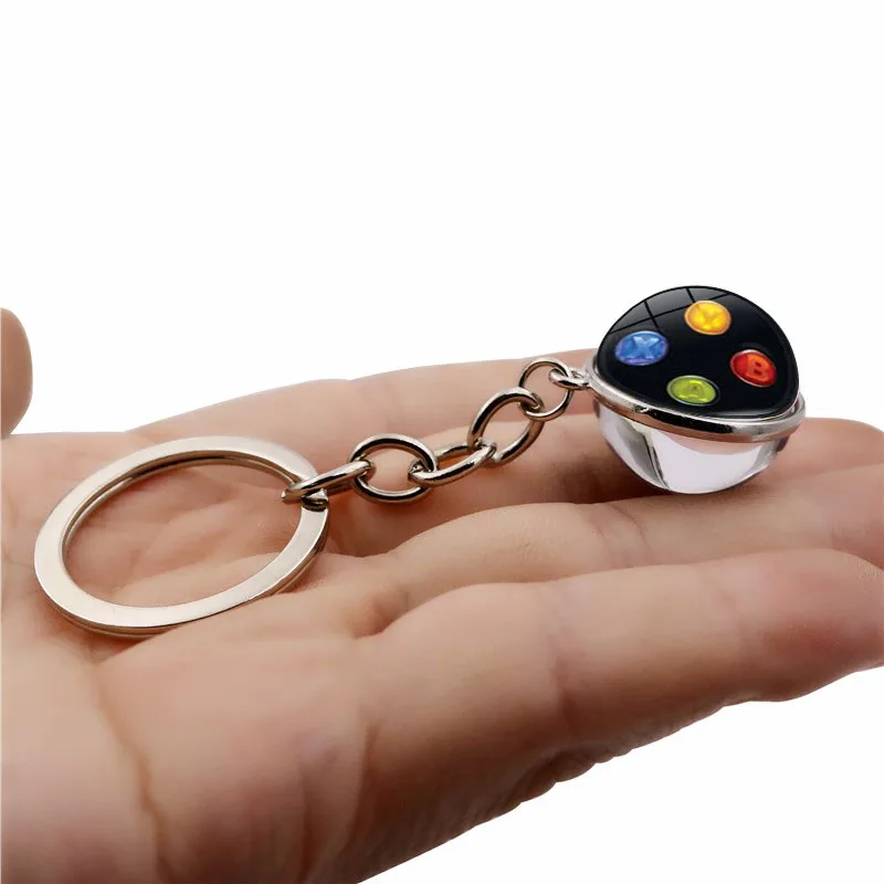 Игровой контроллер с узором двухсторонний стеклянный шар брелок подвеска Модная