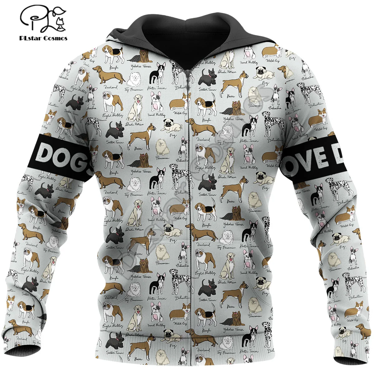 

PLstar Cosmos NewFashion Animal Pitbull Love Dog Harajuku 3DPrint Men/Women Unisex Autumn Pullover Jacket Casual Zip Hoodies D-6