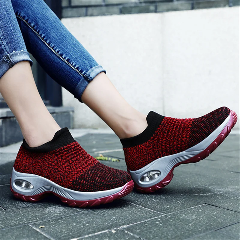

DELFINE sneakers mesh women's casual shoes mesh breathable women's socks shoes