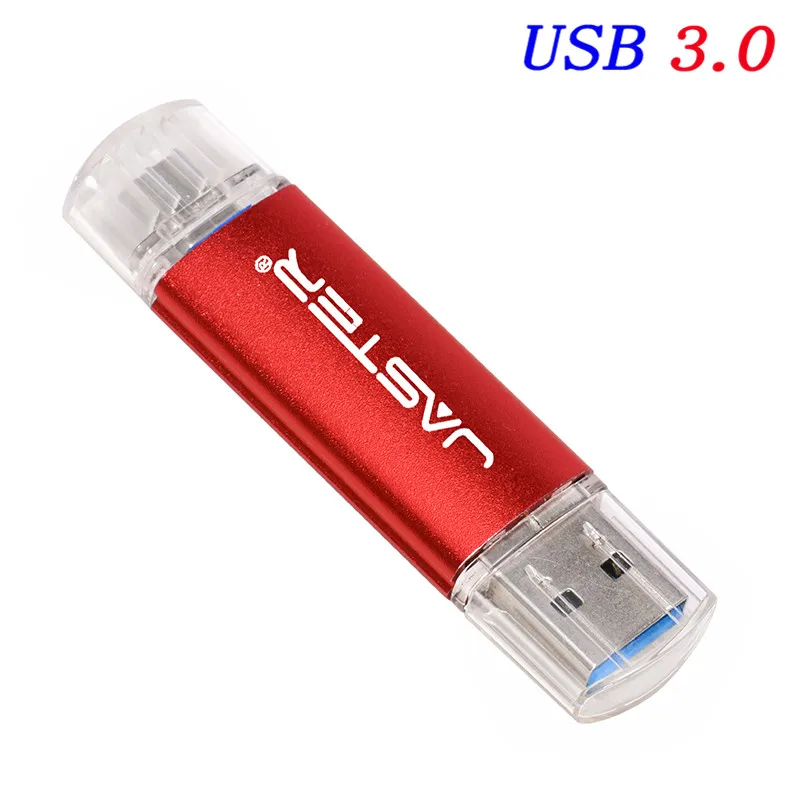JASTER USB 3,0 высокоскоростной OTG флеш-накопитель Micro Usb флешка USB флеш-накопитель 4G 16GB 32GB 64GB внешний накопитель Флешка карта памяти - Цвет: Red