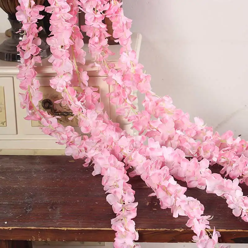 

10 Pcs Rattan Strip Wisteria Artificial Flower Vine For Wedding DIY Craft Home Party Kids Room Decoration HEE889