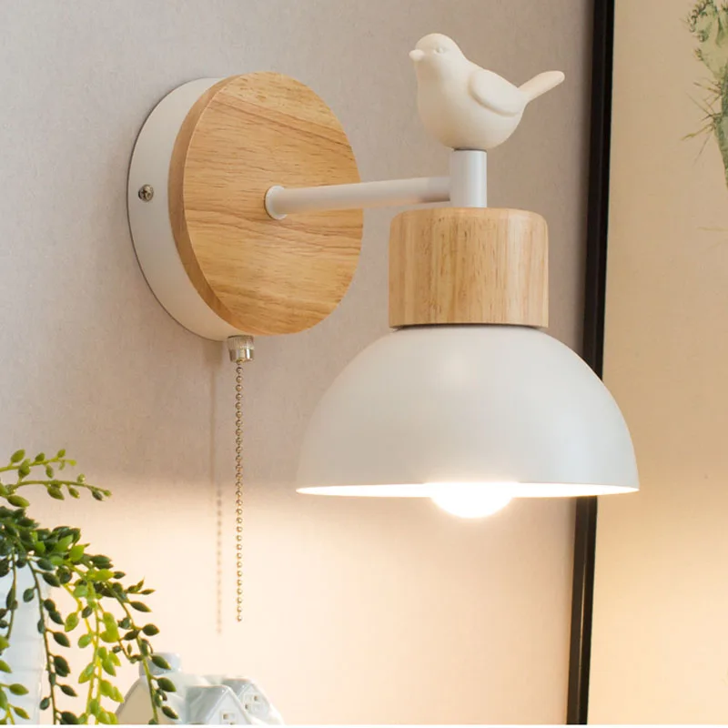 

Настенный светильник HKWWZ, деревянный, черный/белый