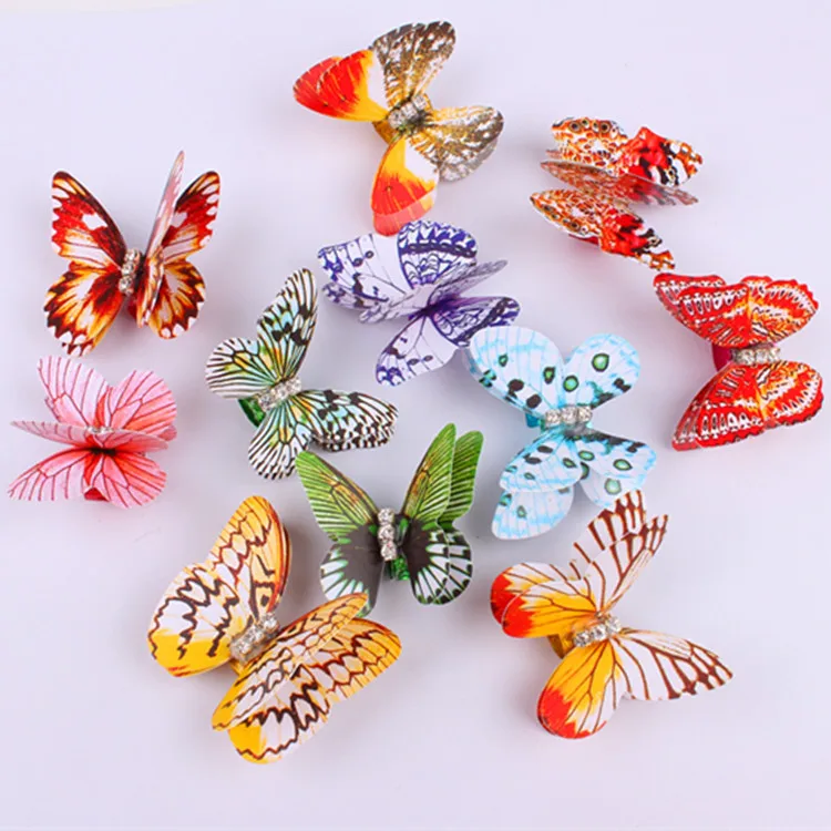 5 шт./компл. моделирование Цвет бабочки аксессуар для волос с Алюминий кольцо