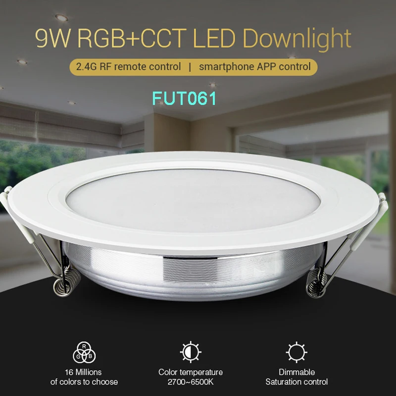 Светодиодный светильник MiBOXER FUT061 9 Вт RGB + CCT может использоваться с пультом