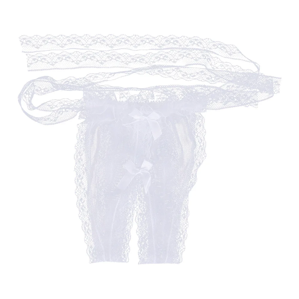 

Lace Thong G-string Open Crotch Slipknot T-back Lingerie Underwear For Women Intimate Clothing
