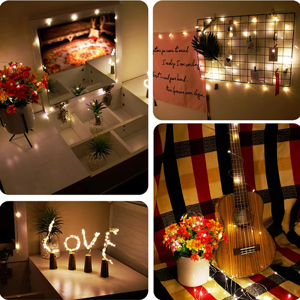 Бутылка вина String светильник s солнечные Красочные ночного Фея на открытом