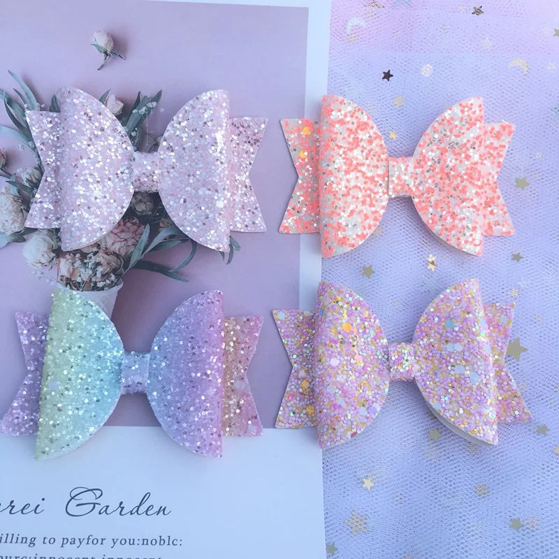 1 шт. Цветочная блестящая персиковая заколка для волос с бантом весенний цвет