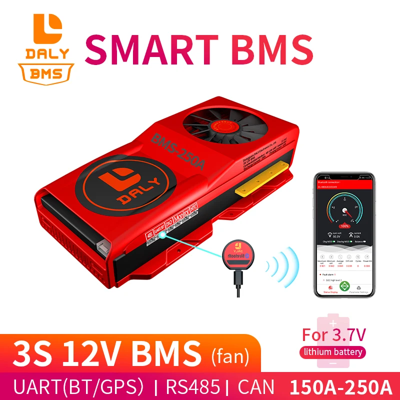Daly Smart BMS 3S 12V 150A 200A 250A Bluetooth 485 к USB устройству NTC UART программное обеспечение togther Lion